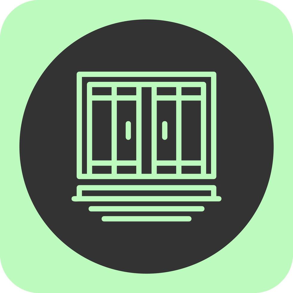 Doors Linear Round Icon vector