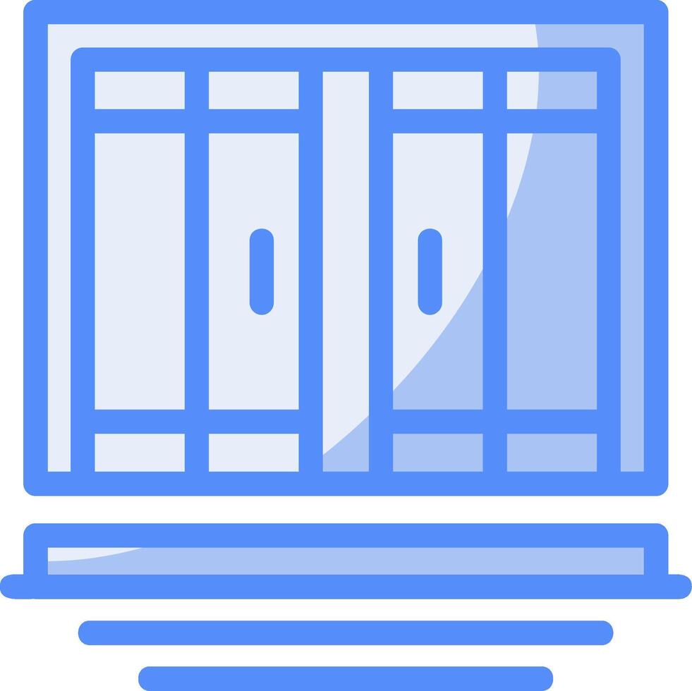 Doors Line Filled Blue Icon vector