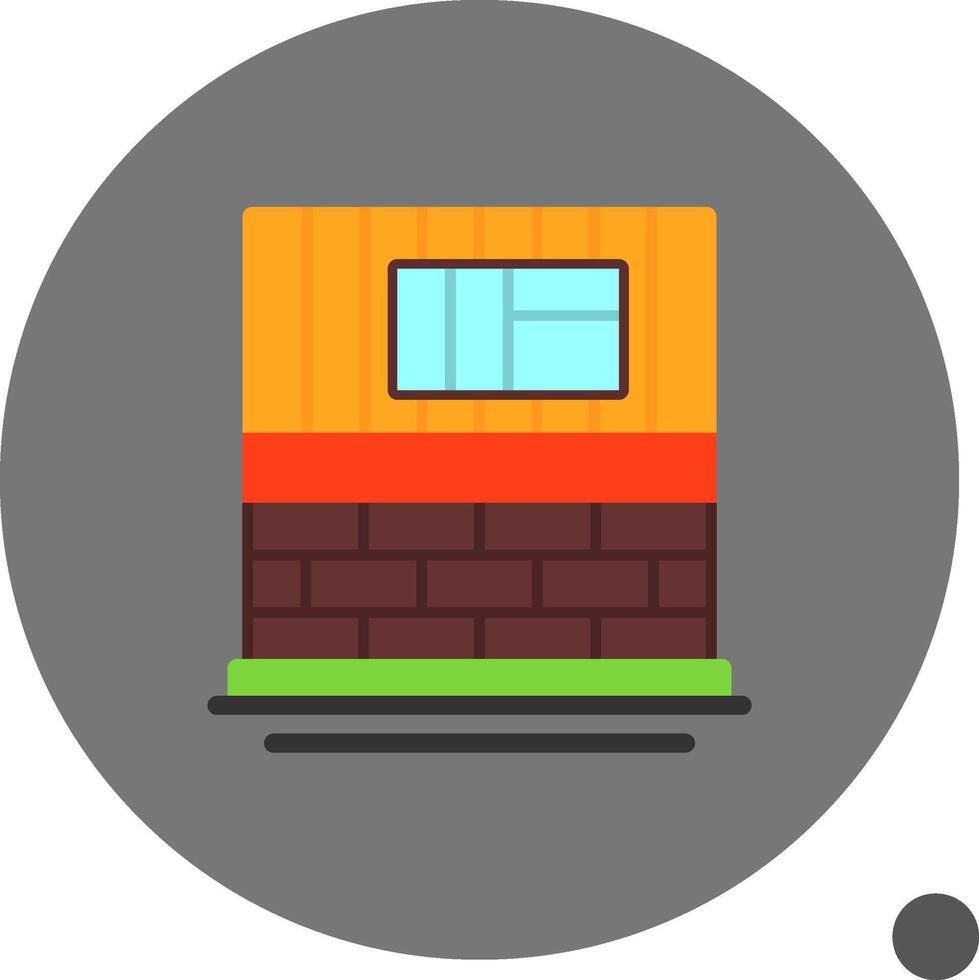 Exterior Cladding Flat Shadow Icon vector