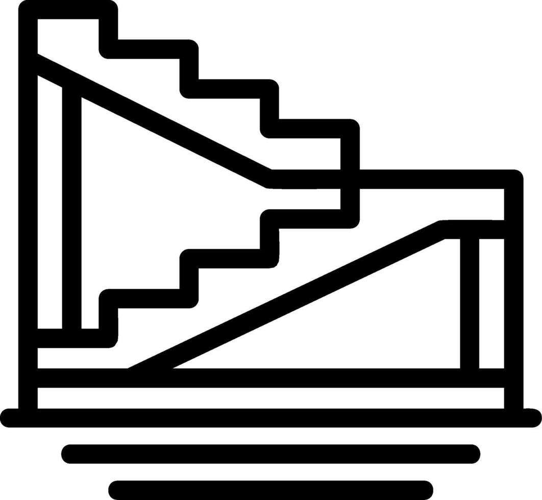 icono de línea de escaleras vector