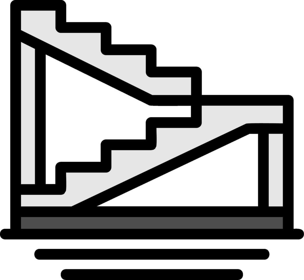 escalera línea lleno icono vector