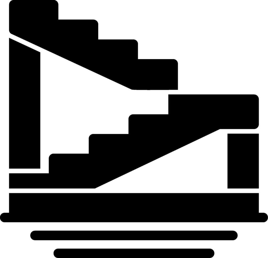 icono de glifo de escaleras vector