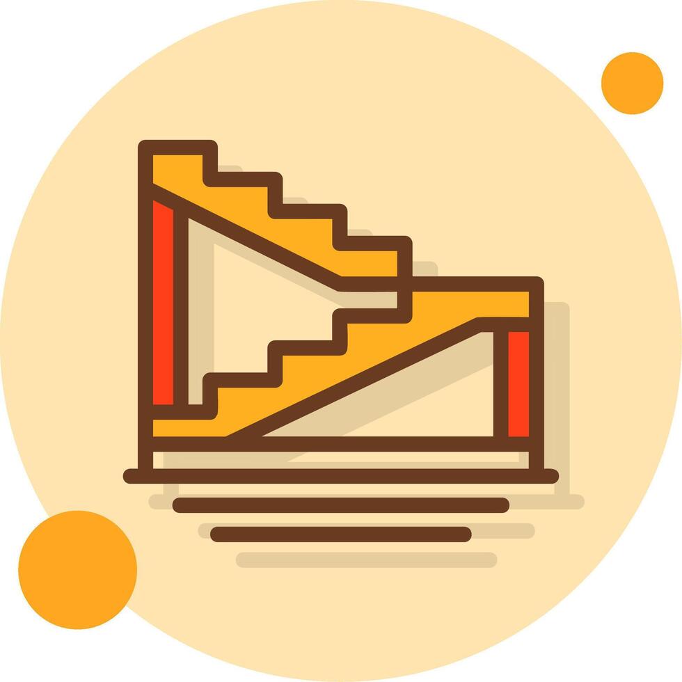 Stairs Filled Shadow Circle Icon vector