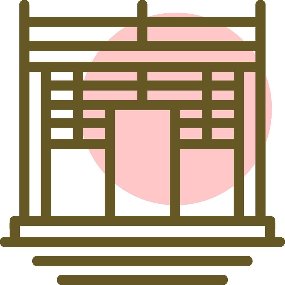 Elevator Linear Circle Icon vector