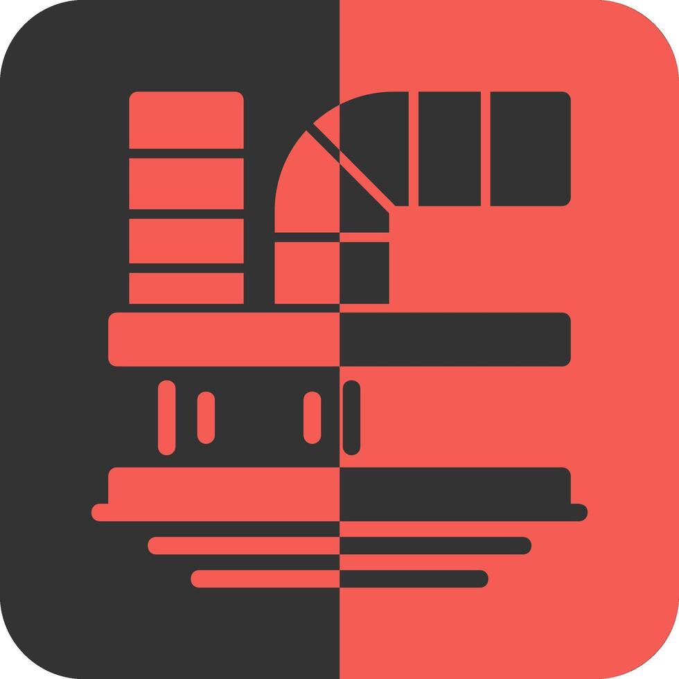 Ductwork Red Inverse Icon vector