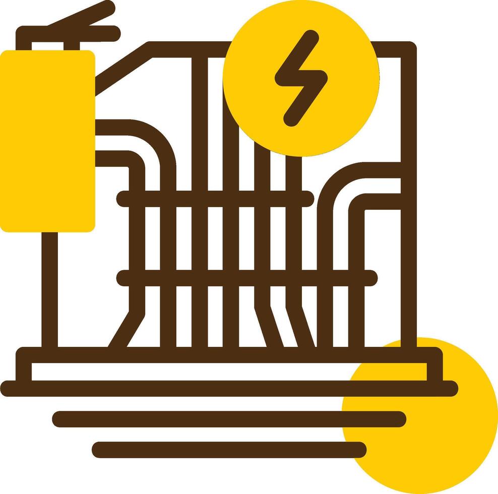 fuego la seguridad amarillo mentir circulo icono vector