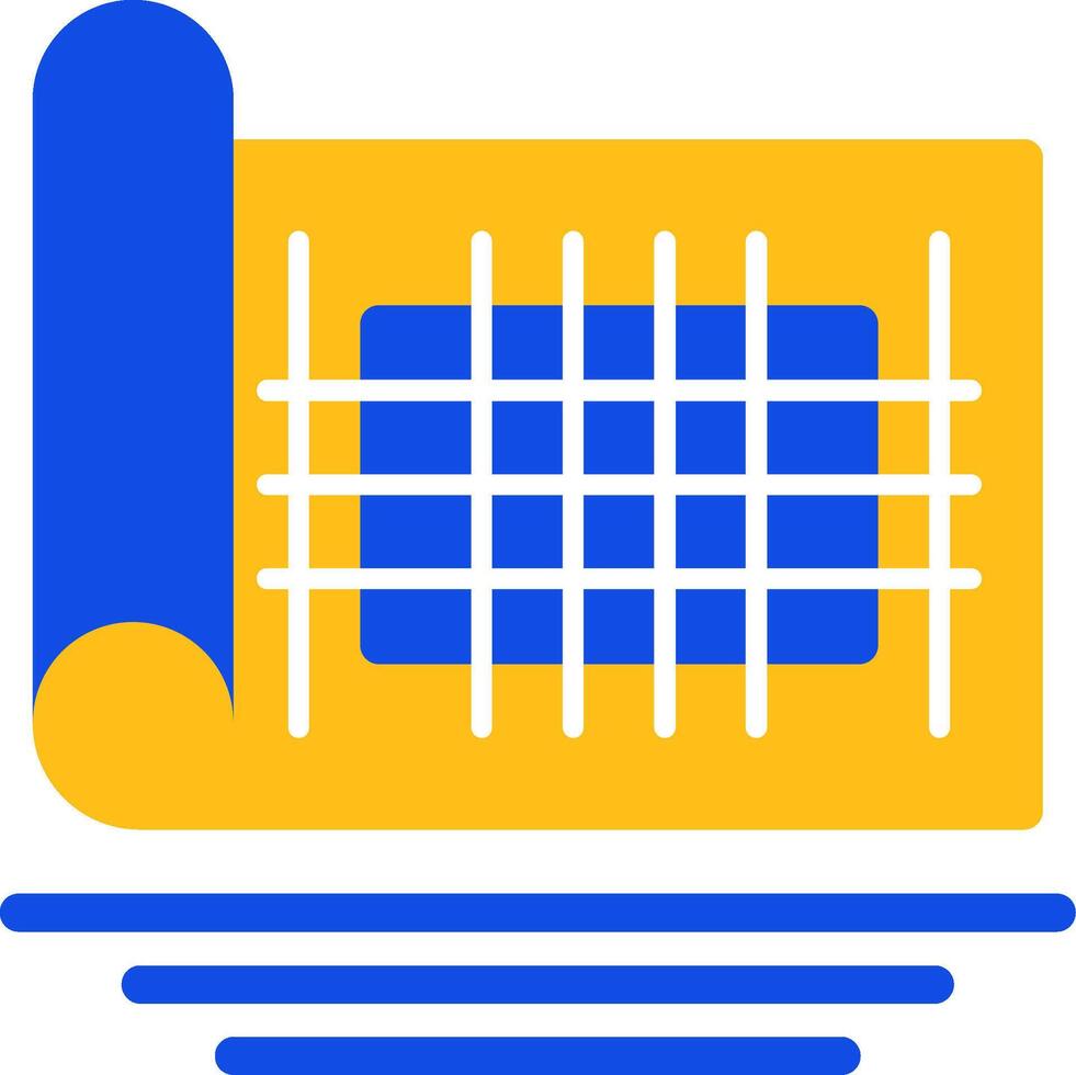 Site Plan Flat Two Color Icon vector