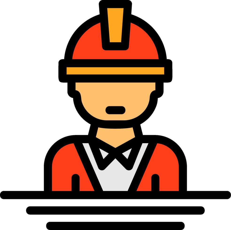 Engineer Line Filled Icon vector