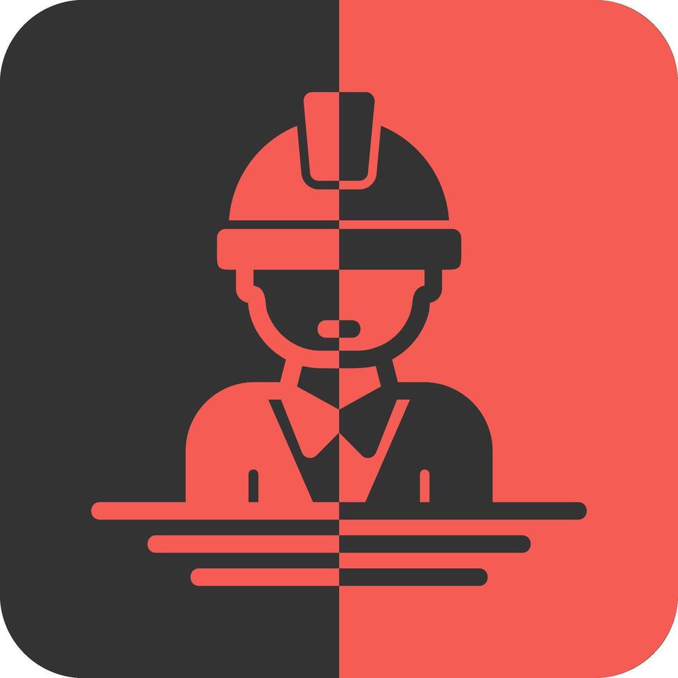 Engineer Red Inverse Icon vector