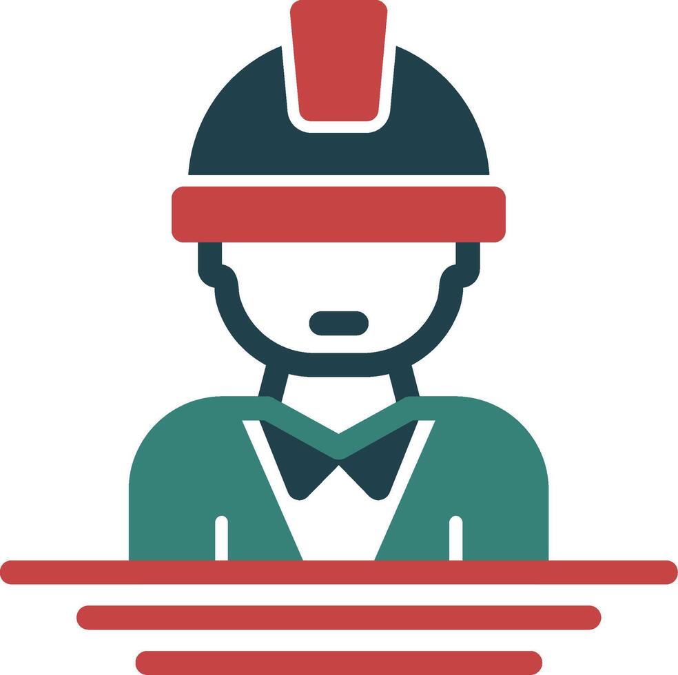 Engineer Glyph Two Color Icon vector