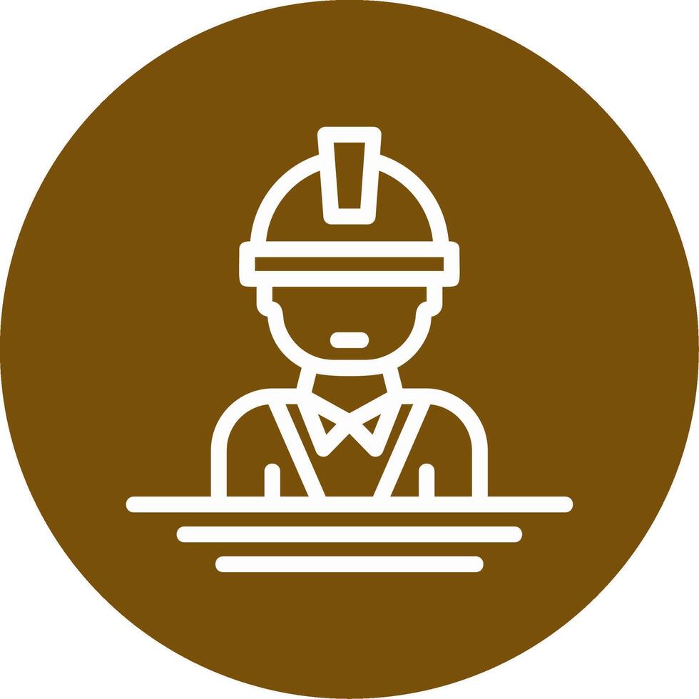 Engineer Outline Circle Icon vector