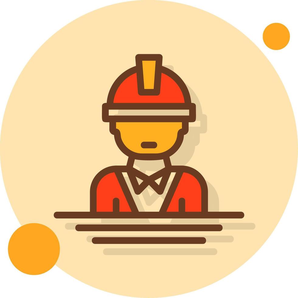 Engineer Filled Shadow Circle Icon vector