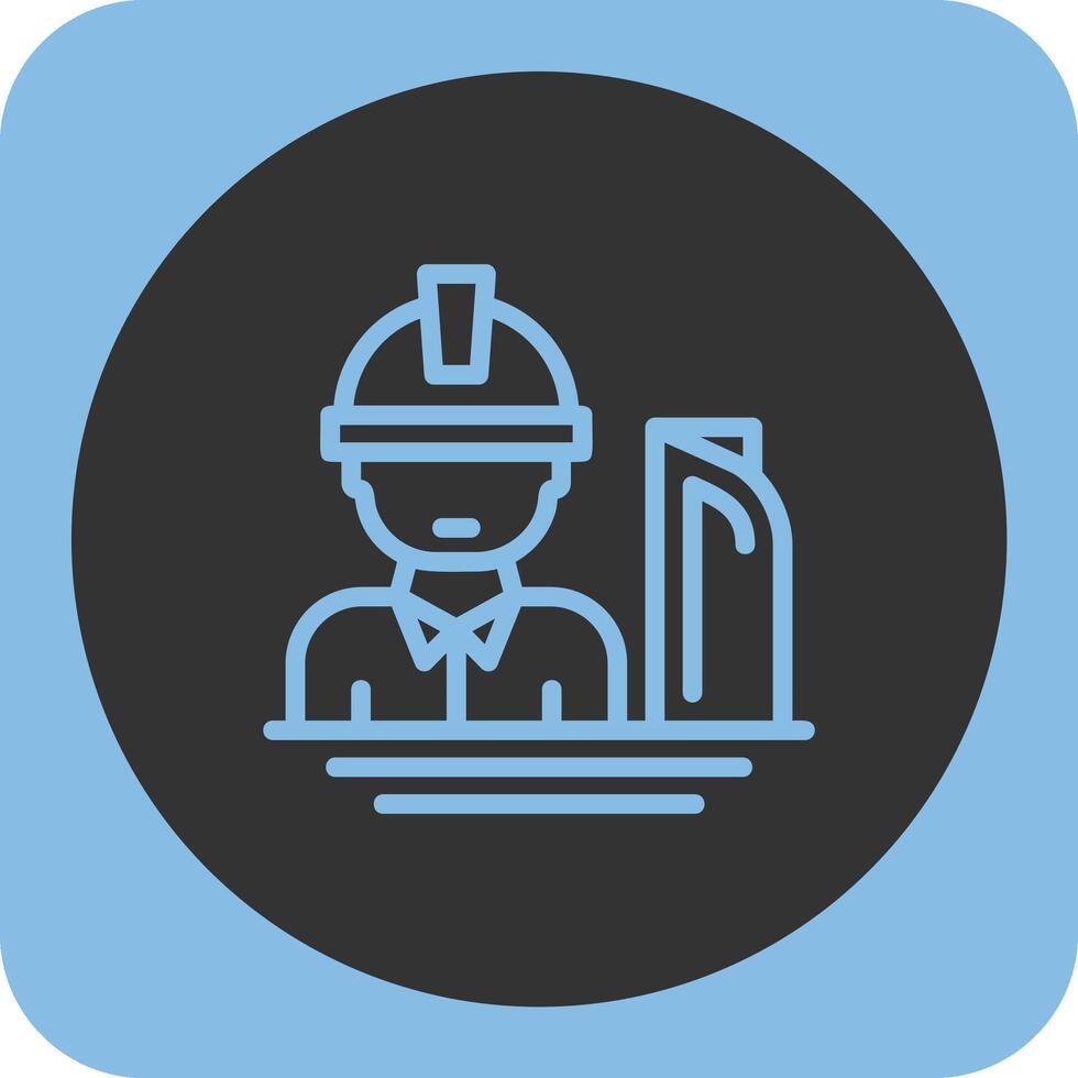 Construction Manager Linear Round Icon vector