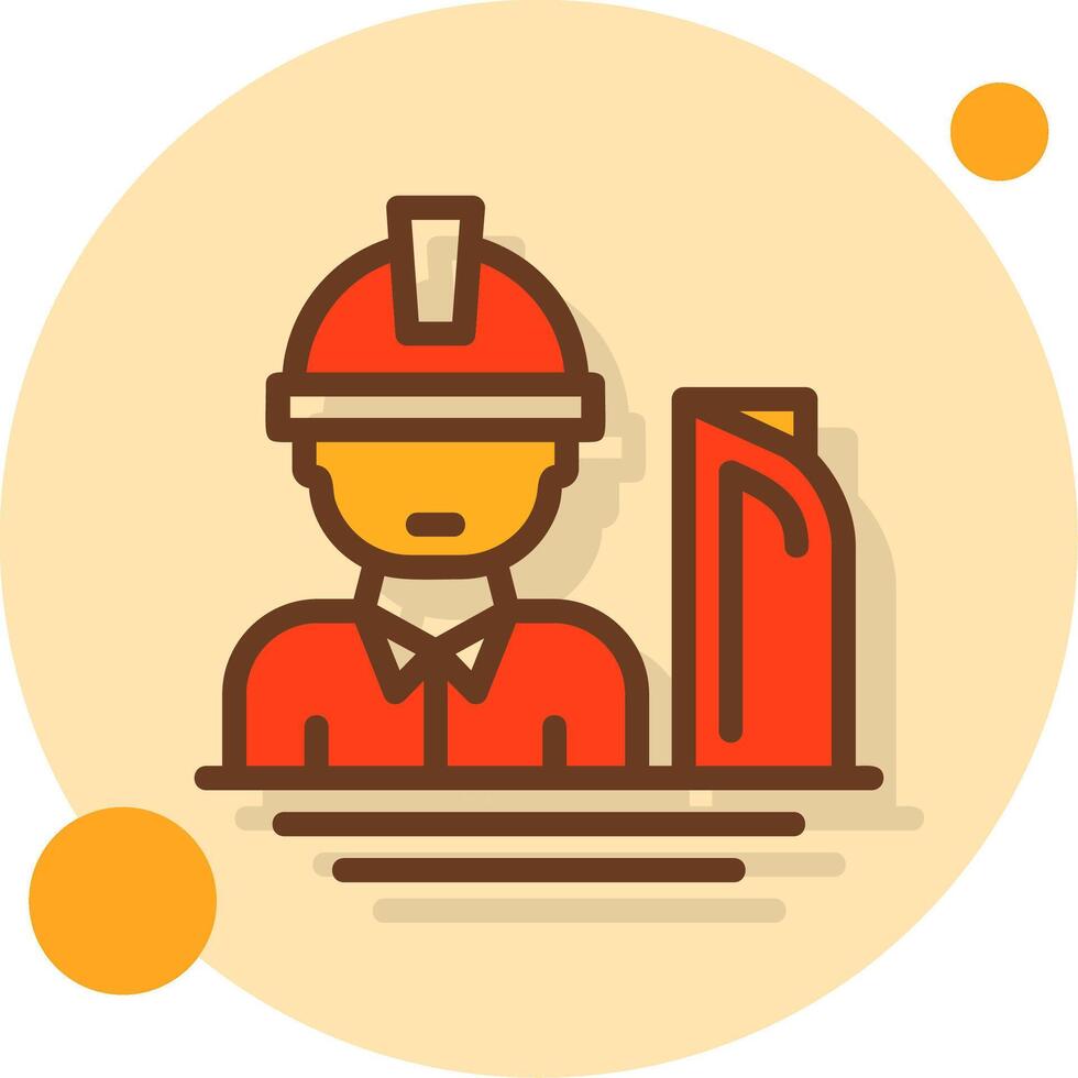 Construction Manager Filled Shadow Circle Icon vector