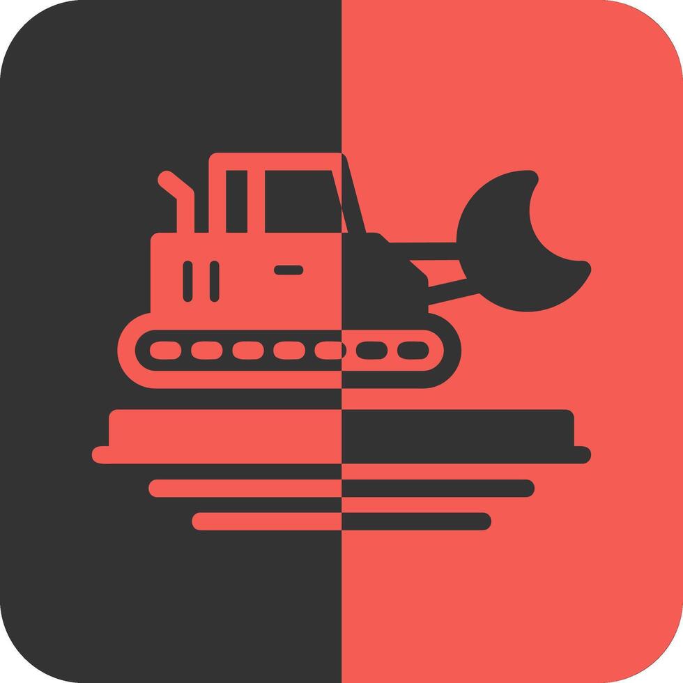 Construction Equipment Red Inverse Icon vector