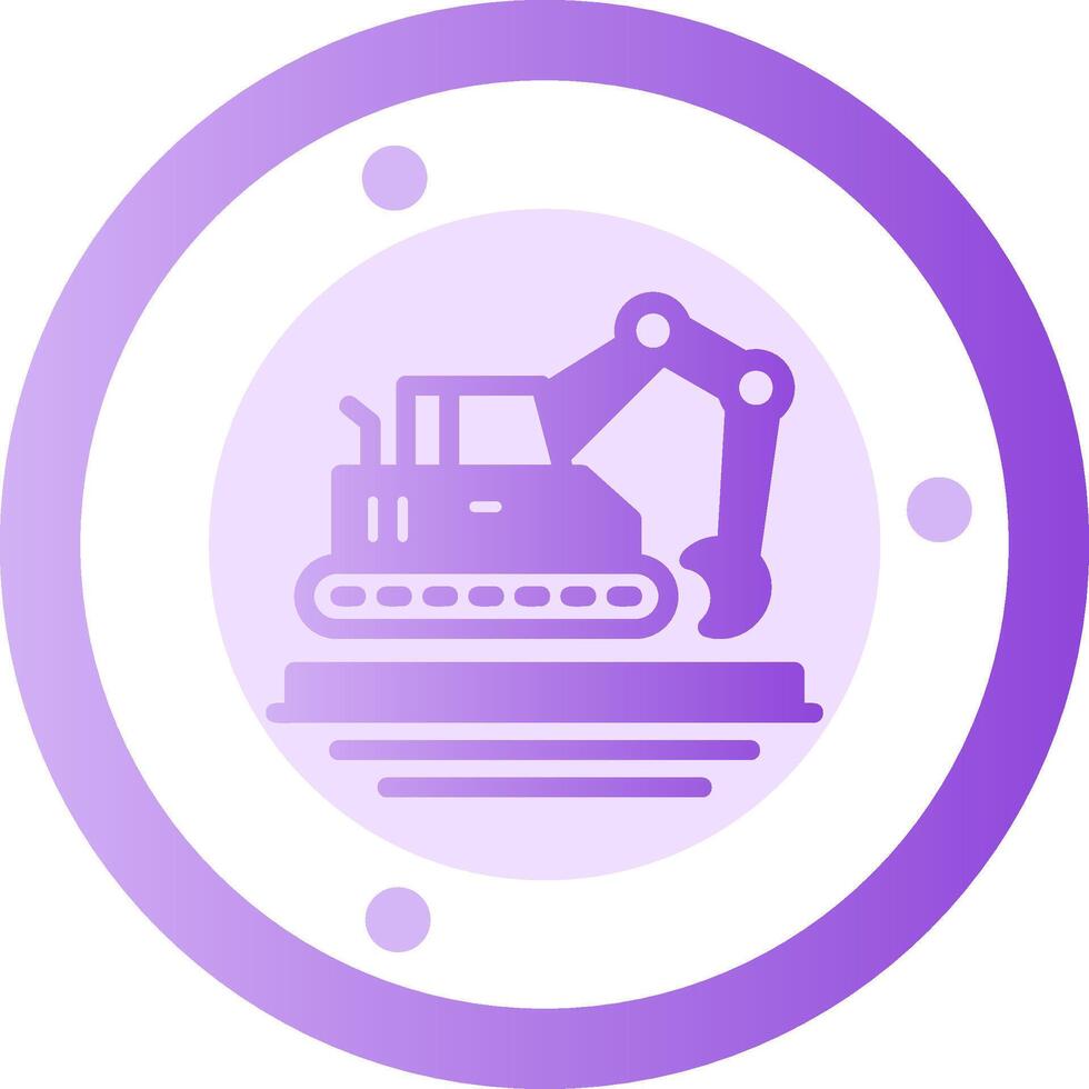 Excavator Glyph Gradient Icon vector