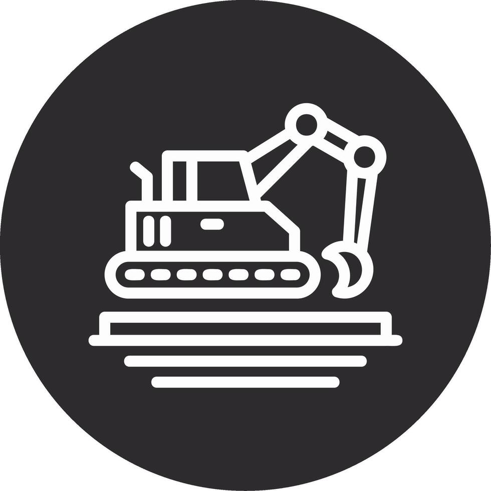 Excavator Inverted Icon vector