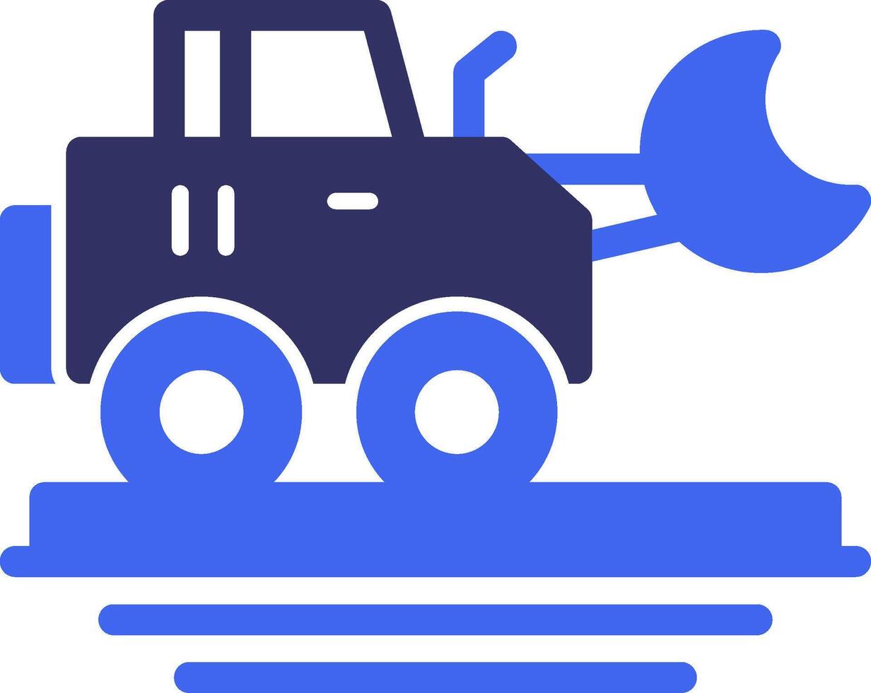 Bulldozer Solid Two Color Icon vector