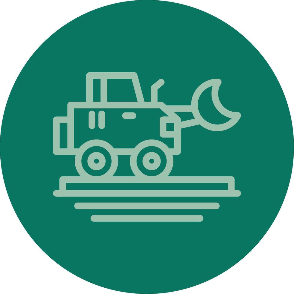 Bulldozer Line Multi color Icon vector