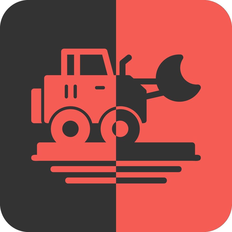 Bulldozer Red Inverse Icon vector