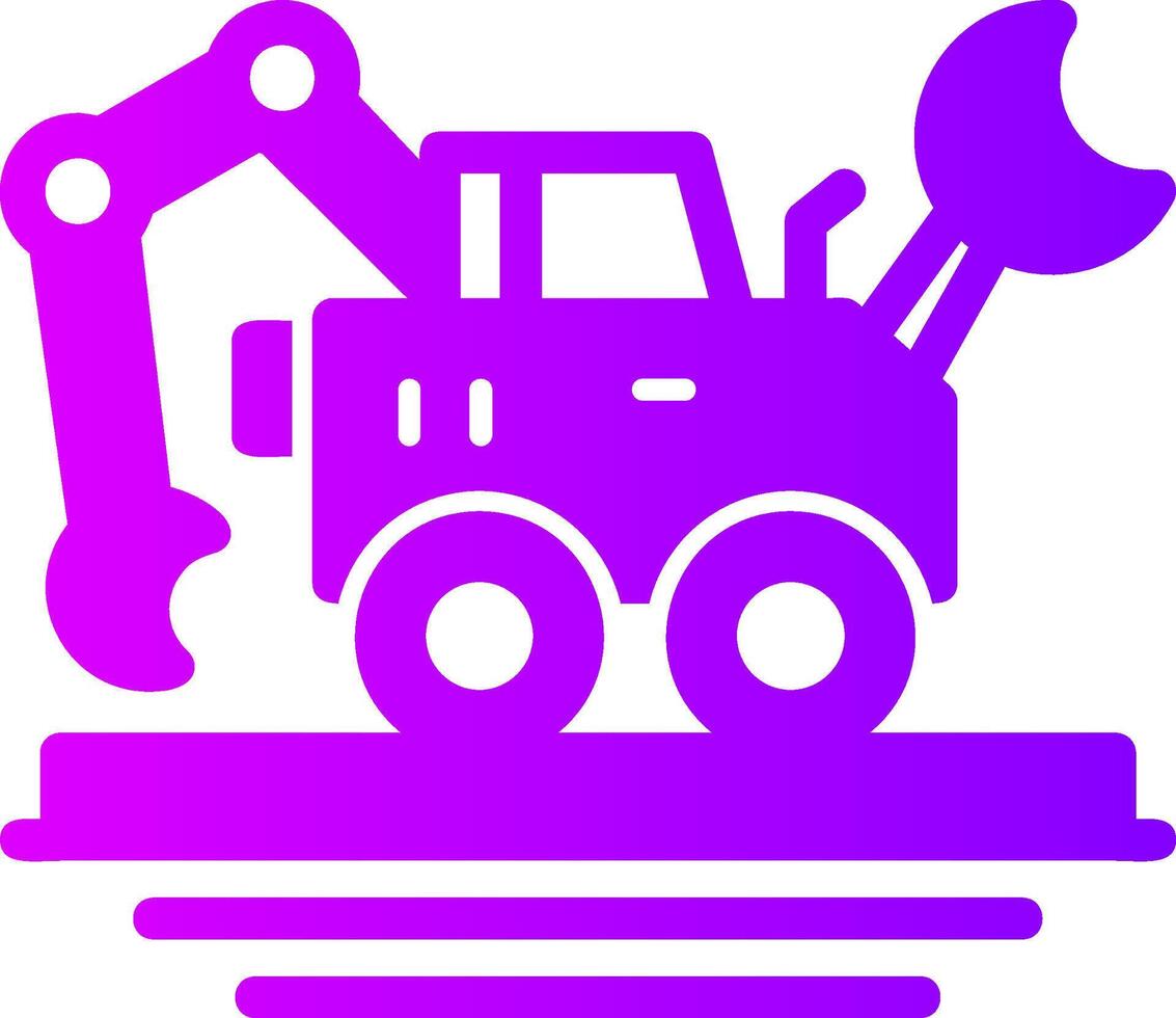 Backhoe Solid Multi Gradient Icon vector