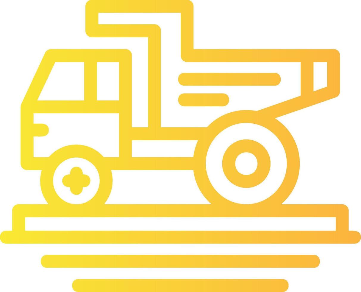 Dump Truck Linear Gradient Icon vector