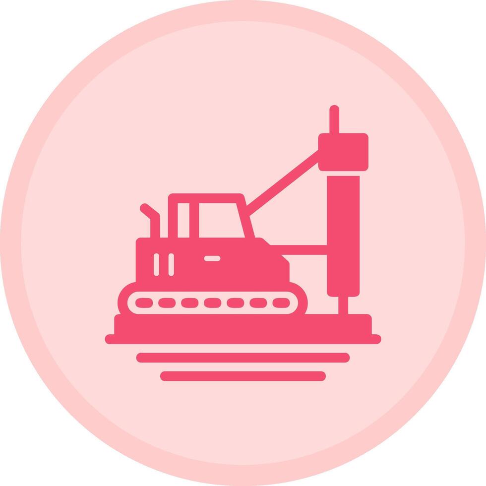 Pile Driver Multicolor Circle Icon vector