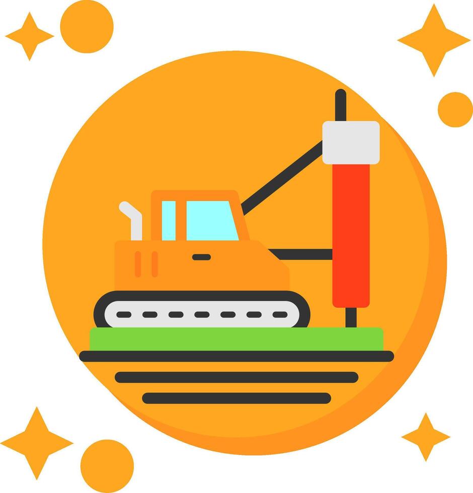 Pile Driver Tailed Color Icon vector