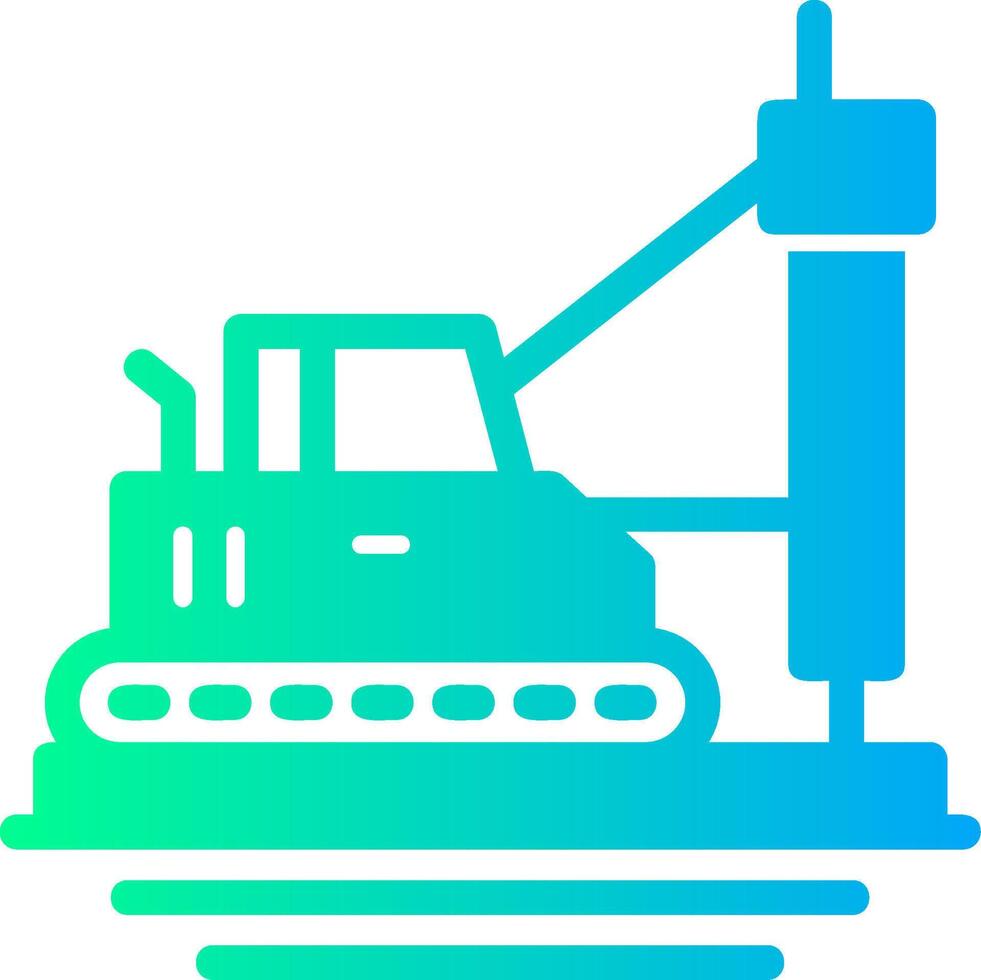 Pile Driver Solid Multi Gradient Icon vector