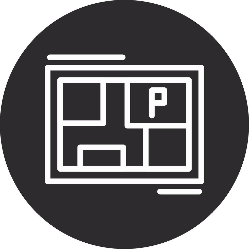 Parking map Inverted Icon vector