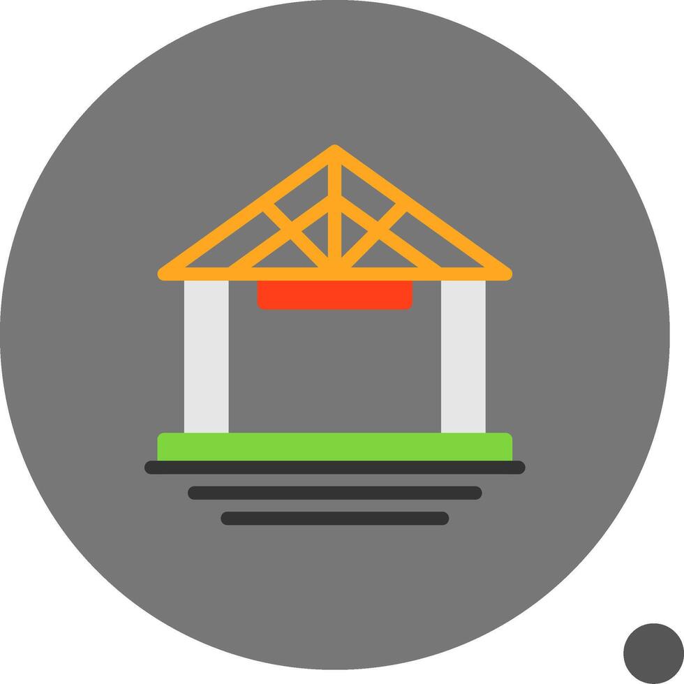 Roof Trusses Flat Shadow Icon vector