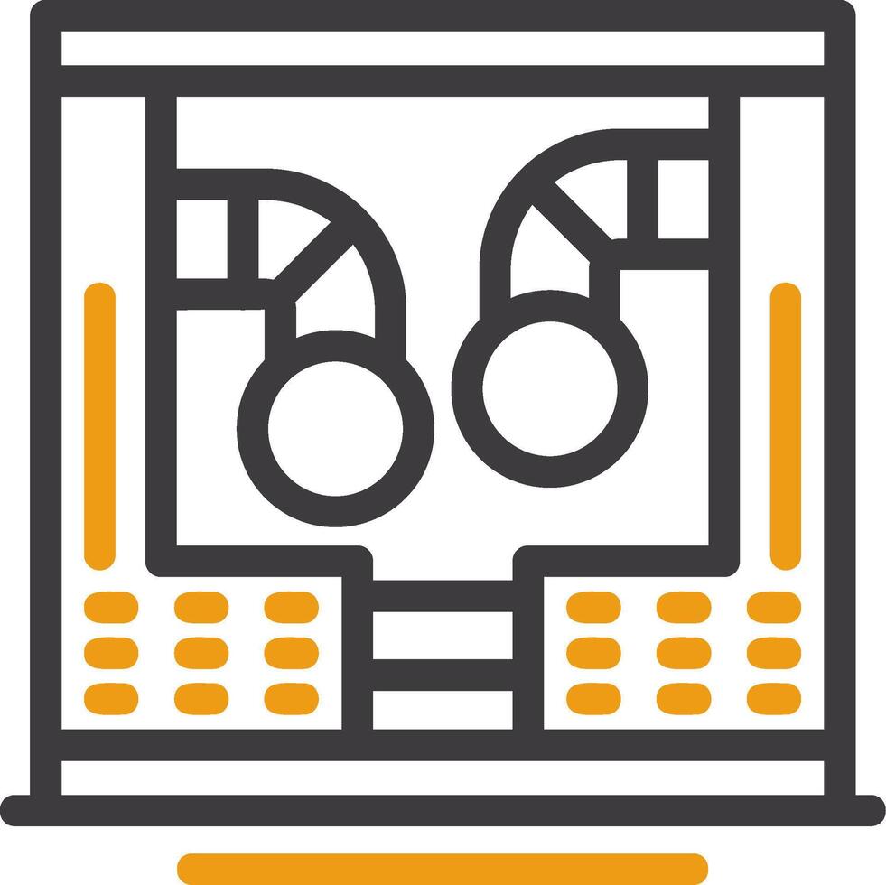 Piping Line Two Color Icon vector