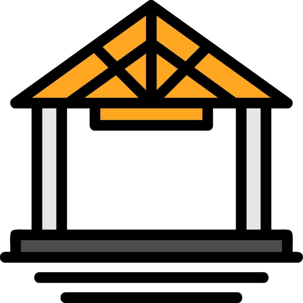 Roof Trusses Line Filled Icon vector