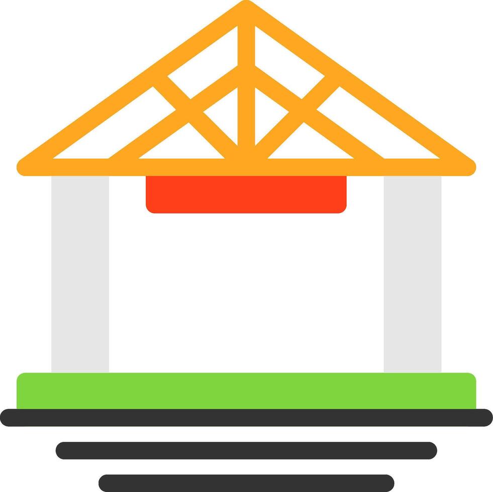 Roof Trusses Flat Icon vector