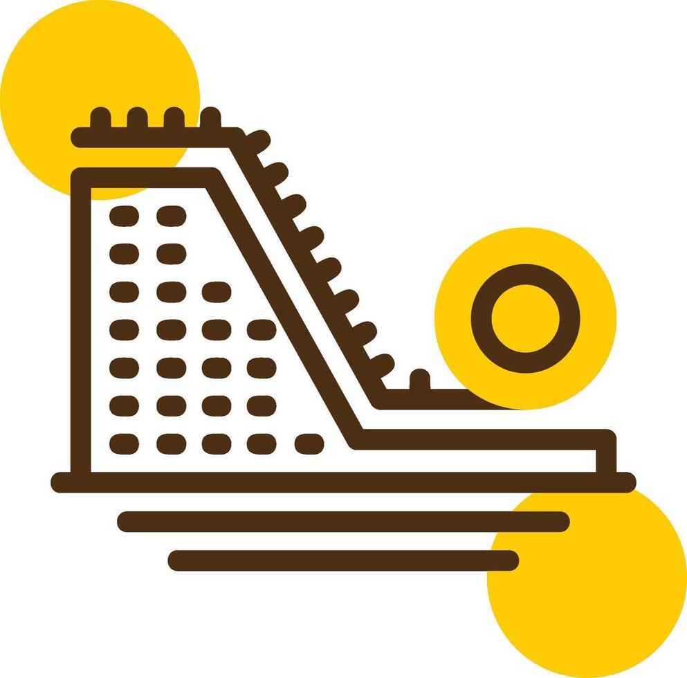 Erosion Control Yellow Lieanr Circle Icon vector