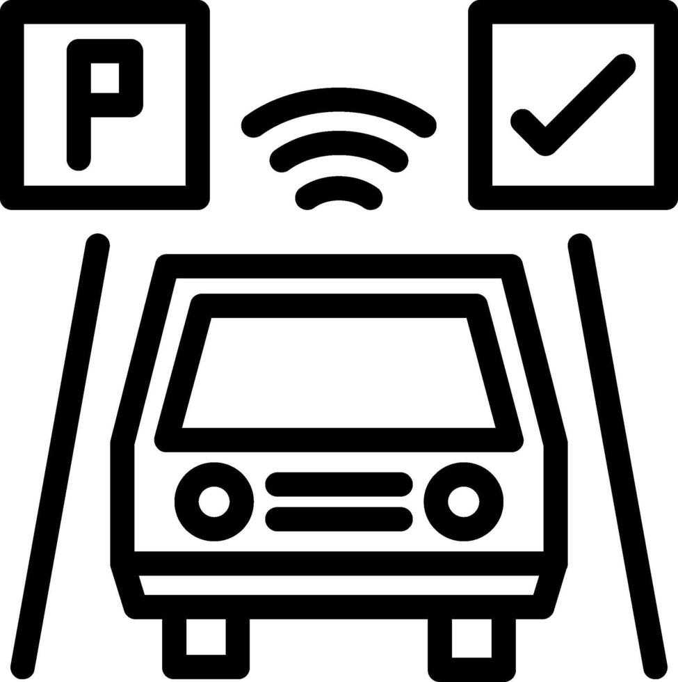 Parked car Line Icon vector