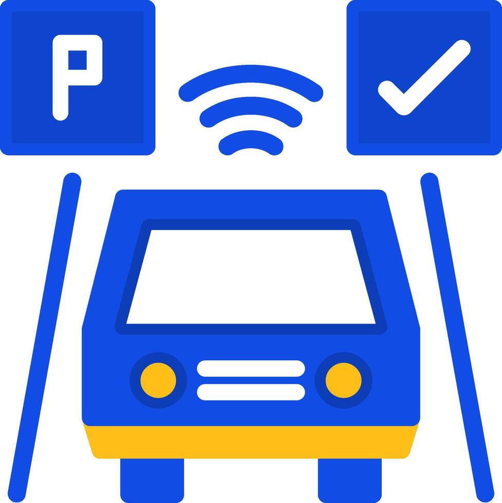 Parked car Flat Two Color Icon vector