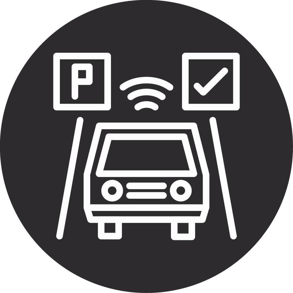 estacionado coche invertido icono vector