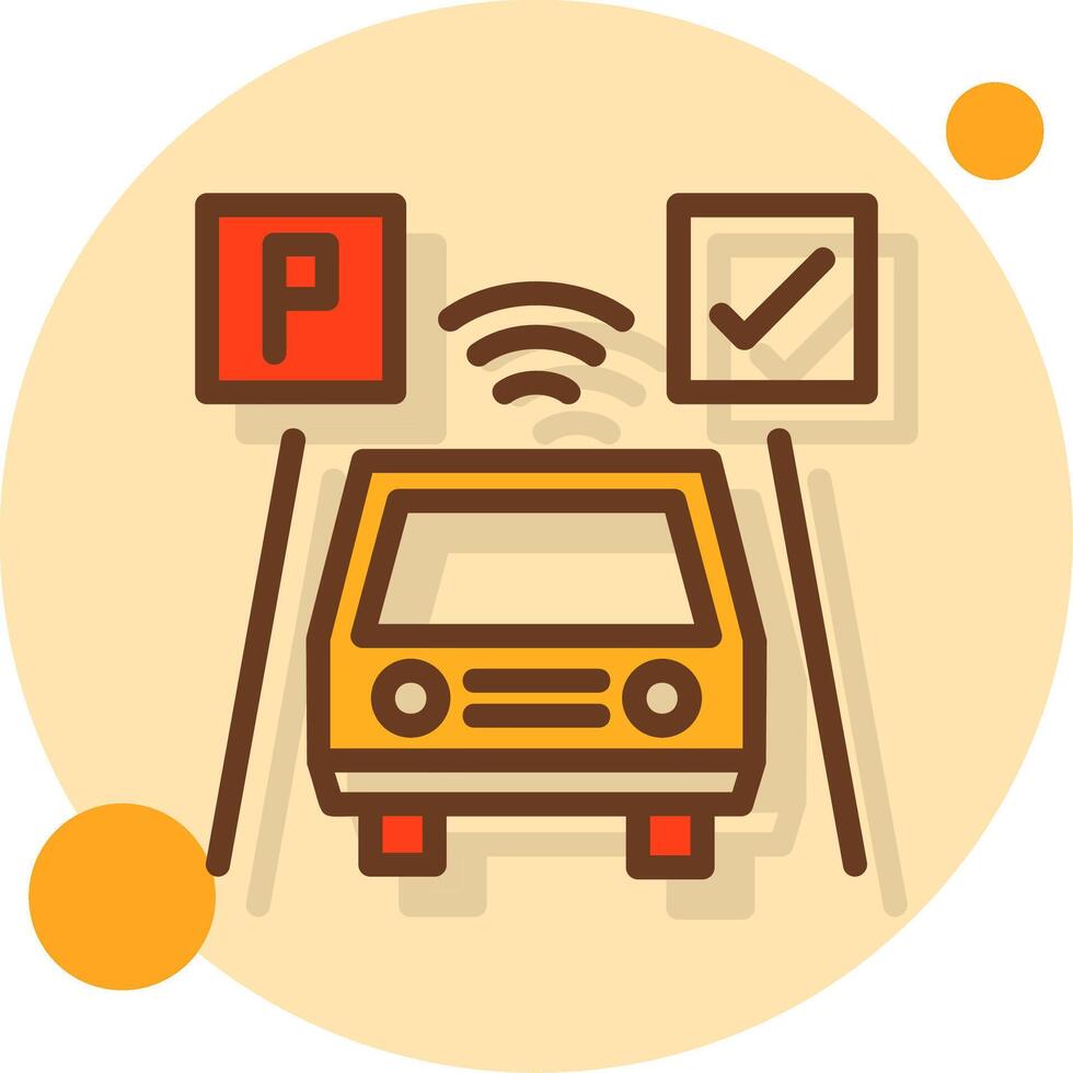 Parked car Filled Shadow Circle Icon vector