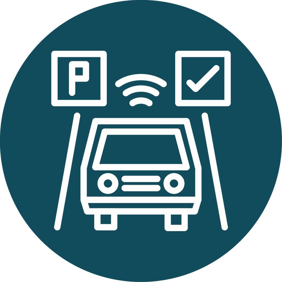 Parked car Outline Circle Icon vector