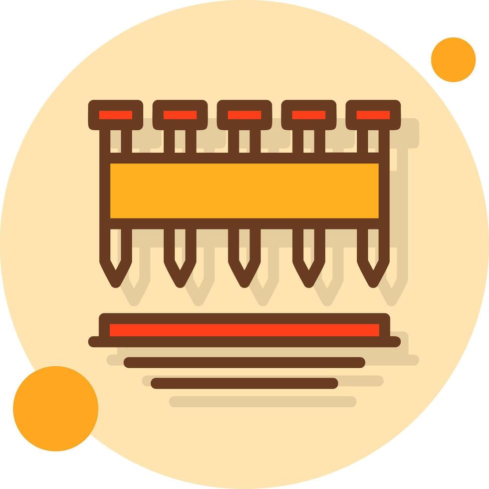Framing Nails Filled Shadow Circle Icon vector