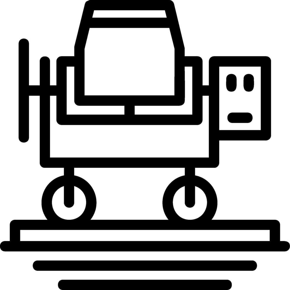 Concrete Mixer Line Icon vector