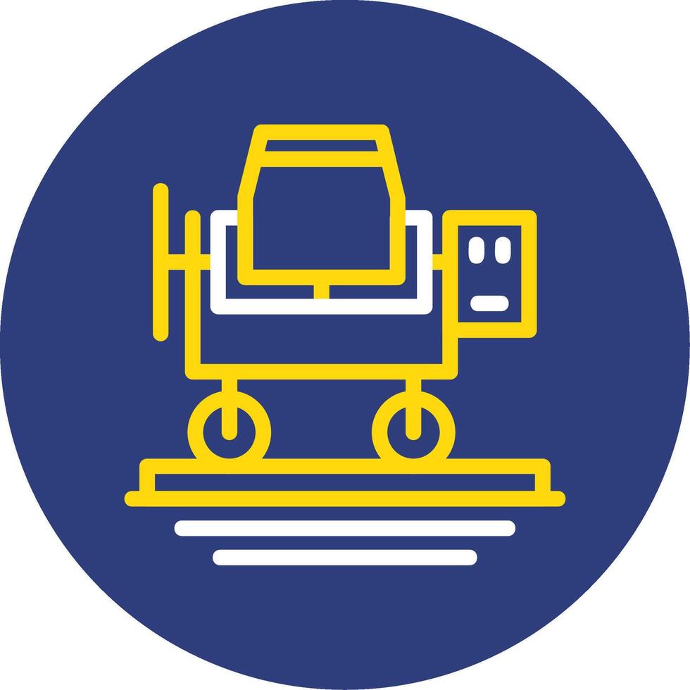 Concrete Mixer Dual Line Circle Icon vector