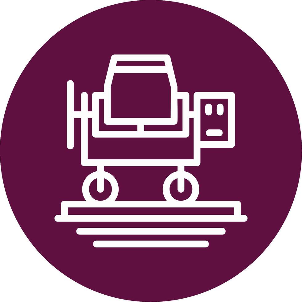 Concrete Mixer Outline Circle Icon vector