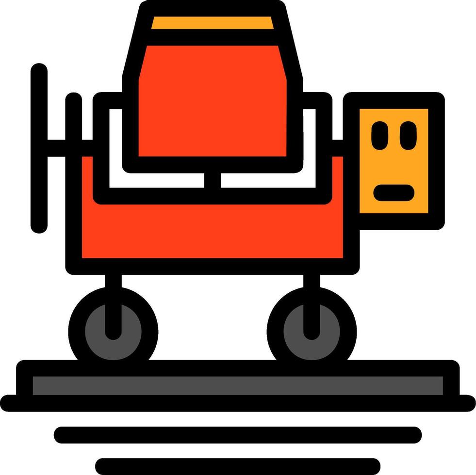 Concrete Mixer Line Filled Icon vector
