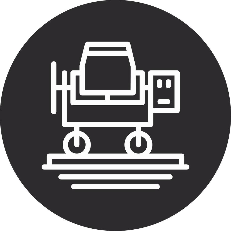 Concrete Mixer Inverted Icon vector