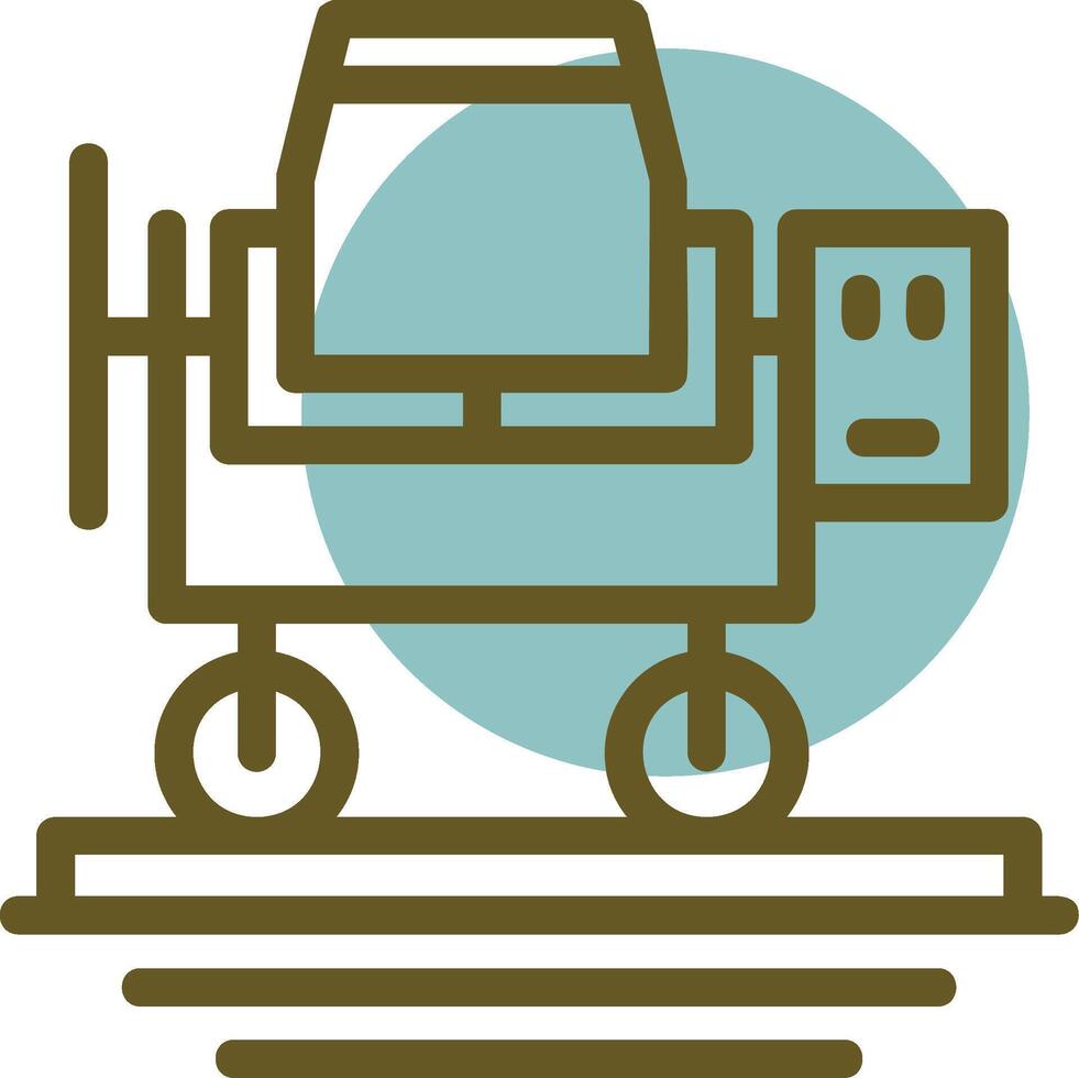Concrete Mixer Linear Circle Icon vector