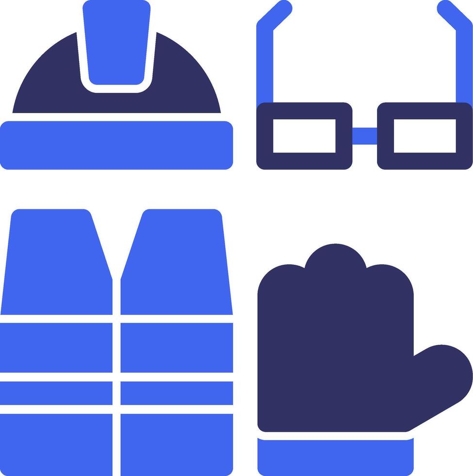 Safety Gear Solid Two Color Icon vector