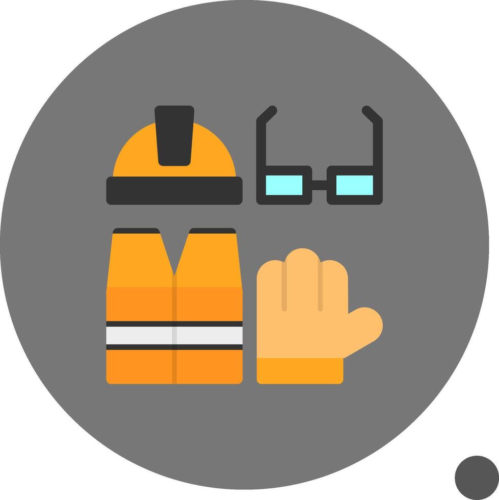 Safety Gear Flat Shadow Icon vector