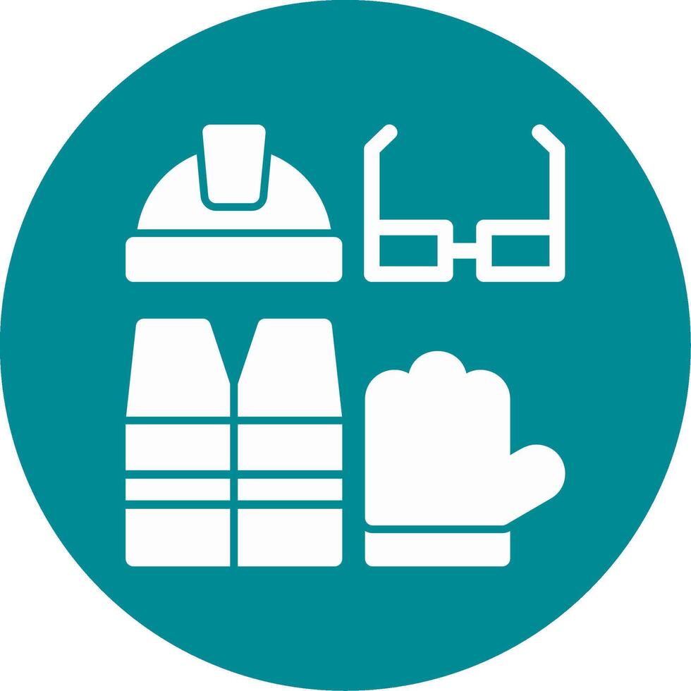 Safety Gear Glyph Circle Icon vector